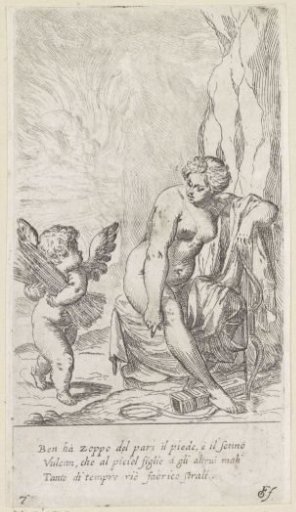 Cupid carries a bundle of arrows to his quiver