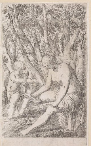 Venus breaks Cupid's bow