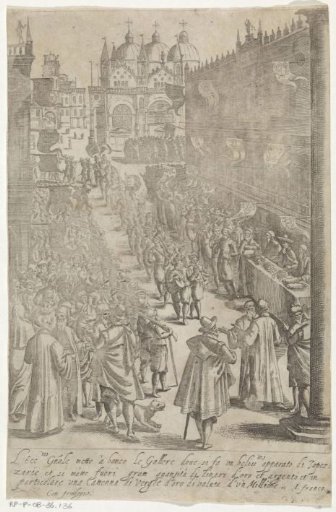 Procession of soldiers in front of the Doge's Palace