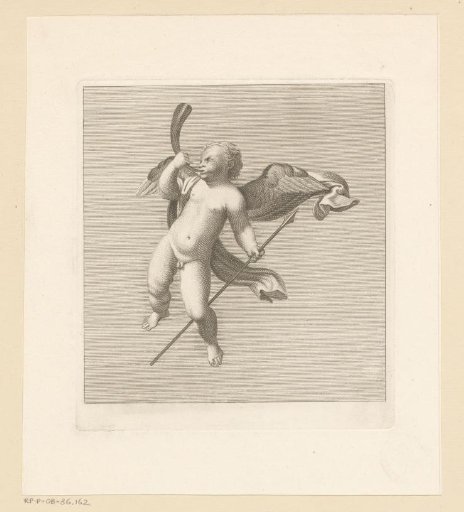 Putto with spear and horn