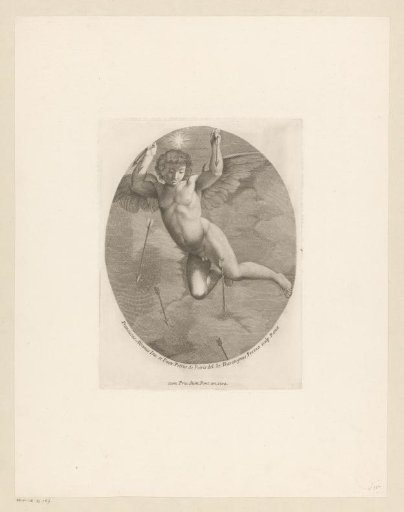 Putto throwing arrows