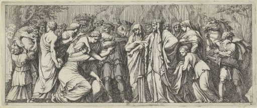 Suppliants bring gifts to Niobe