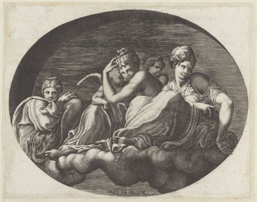 Venus, two goddesses and two putti