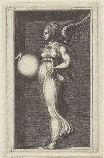Allegorical figure with a globe