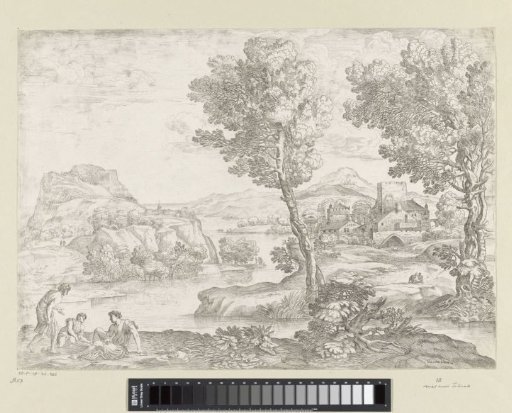 Landscape with a Standing Man Beside Two Seated Men