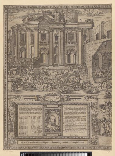 The raising of the obelisk on St. Peter's Square