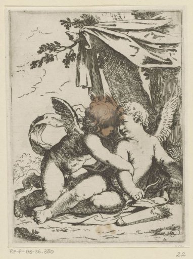 Two Putti under a Canopy