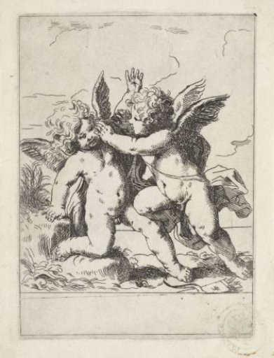 Two Fighting Putti