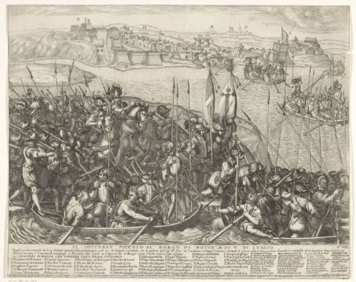 Relief troops on the way to the Borgo at Malta