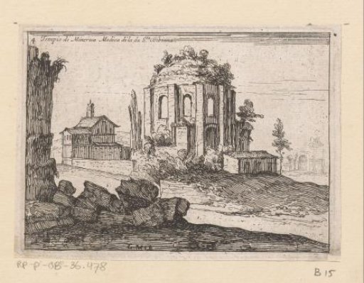 Remains of the Temple of Minerva Medica in a landscape