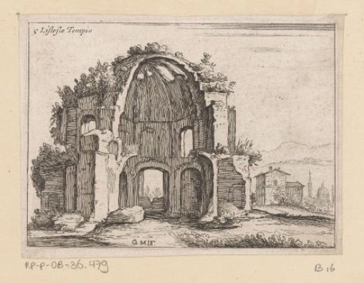 Remains of the Temple of Minerva Medica in a landscape