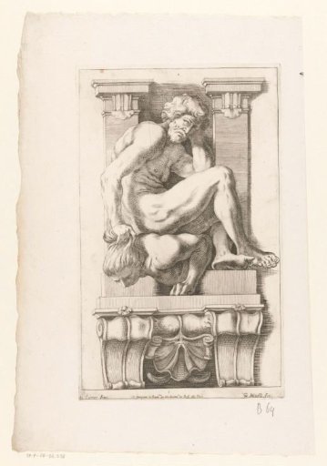 Man subdues a harpy