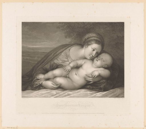 Mary with Sleeping Child in landscape
