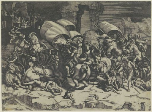 Battle between Romans and Carthaginians