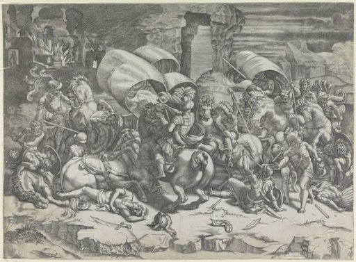 Battle between Romans and Carthaginians