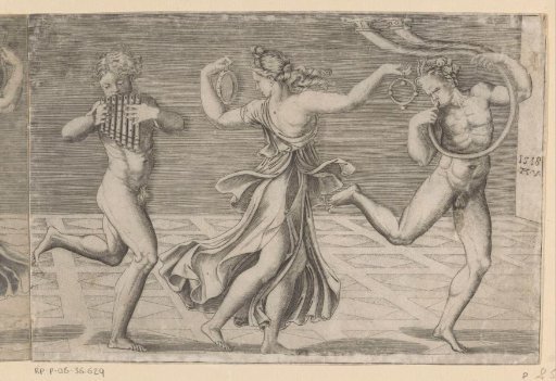 Dancing Maenad and Satyrs