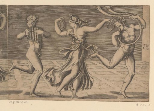 Dancing Maenad and Satyrs
