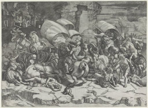 Battle between Romans and Carthaginians