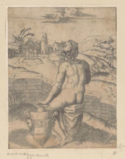 Woman seated beside an amphora