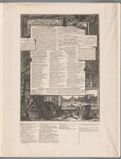 Inventory list of Giovanni Battista Piranesi