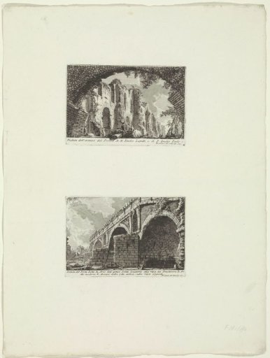 Remains of the Porticus Aemilia and view of the Ponte Rotto at Rome