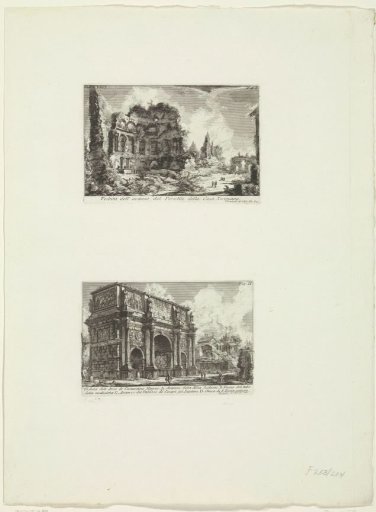 Landscape with ruins and Arch of Constantine at Rome
