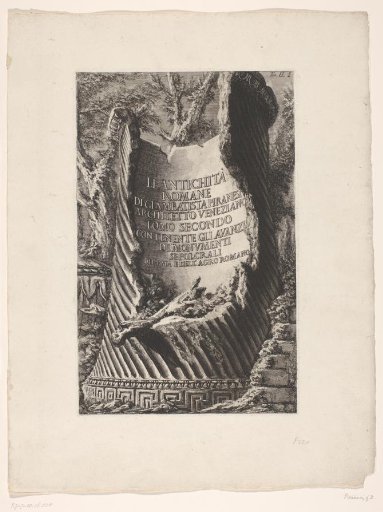 Title print with title on the inside of a column