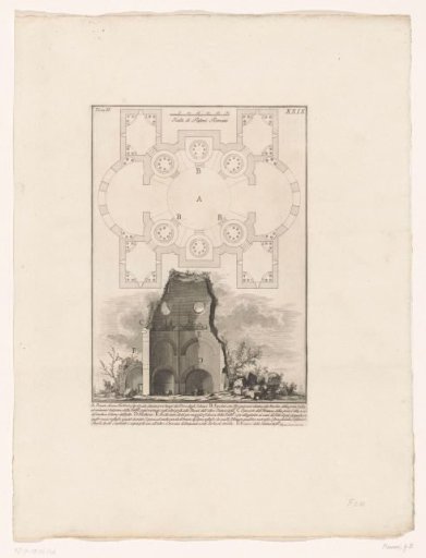Plan of burial chambers and the Torre degli Schiavi