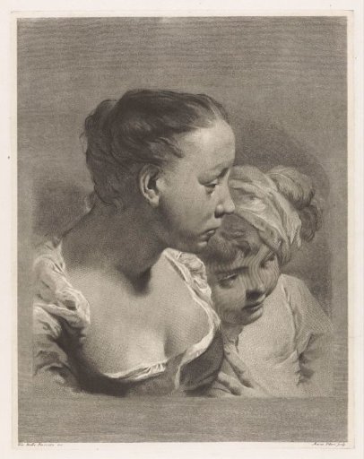 Busts of a girl and a boy
