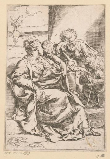 The Holy Family with the young John the Baptist and a vase