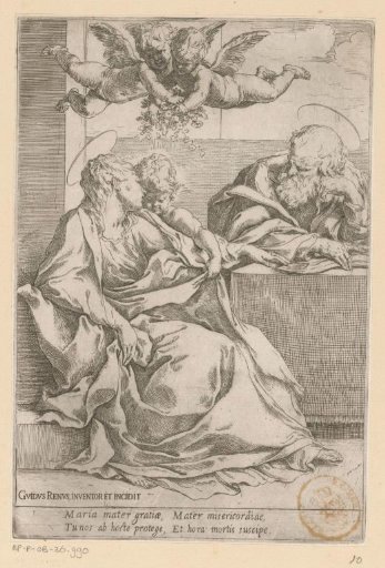 The Holy Family with two angels