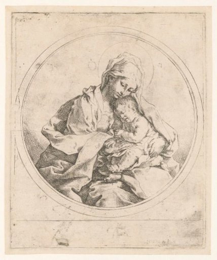 The Virgin and Child in a circle