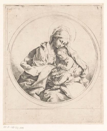 The Virgin and Child in a circle