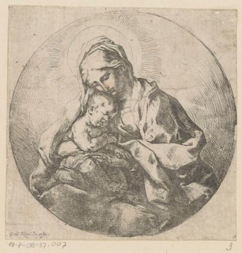 The Virgin and Child in a circle
