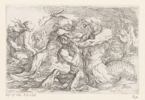 Three Tritons Fighting on the Water