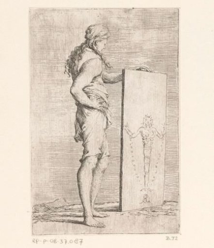 Young man with a painting