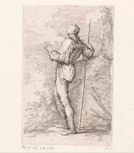 Soldier leaning against a rock