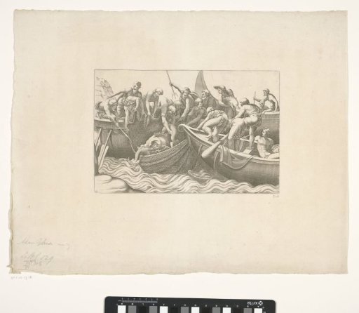 Fishermen catching a sea monster
