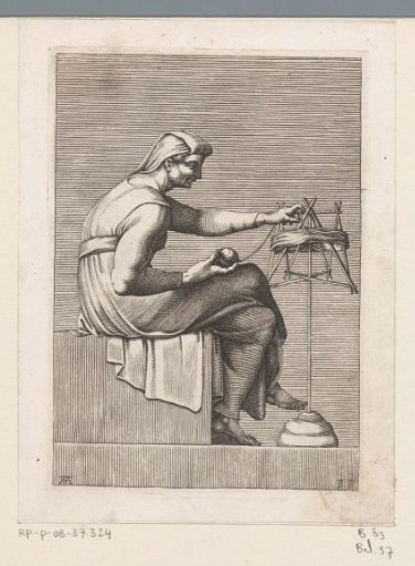 Woman with a spinning wheel
