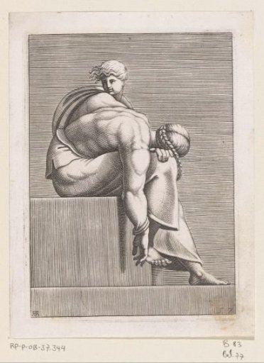 Woman leaning forward with a child