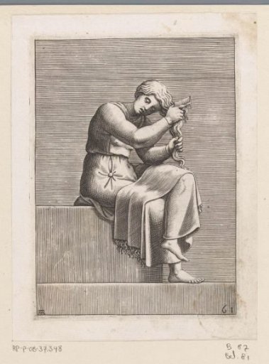 Woman combing her hair