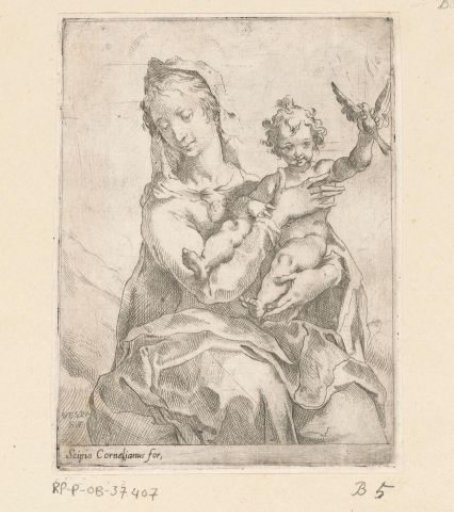 Madonna with Child and a bird
