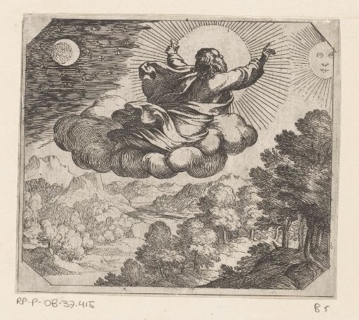 God creates the sun, the moon and the stars