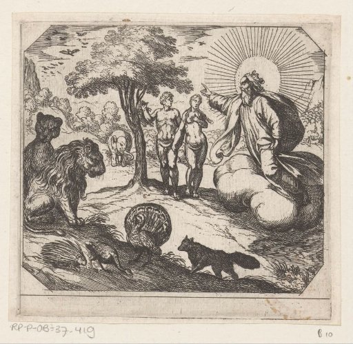 God forbids Adam and Eve to eat from the Tree of Knowledge