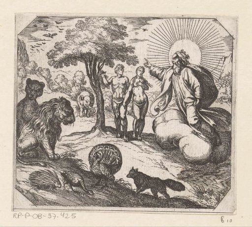 God forbids Adam and Eve to eat from the Tree of Knowledge
