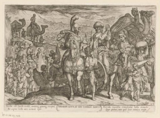 Abraham brings Lot and his family to his own land