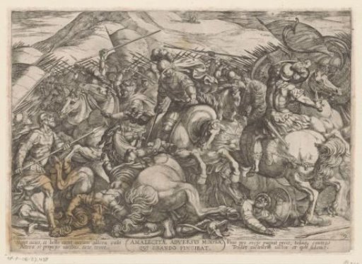 The Israelites fight with the Amalekites