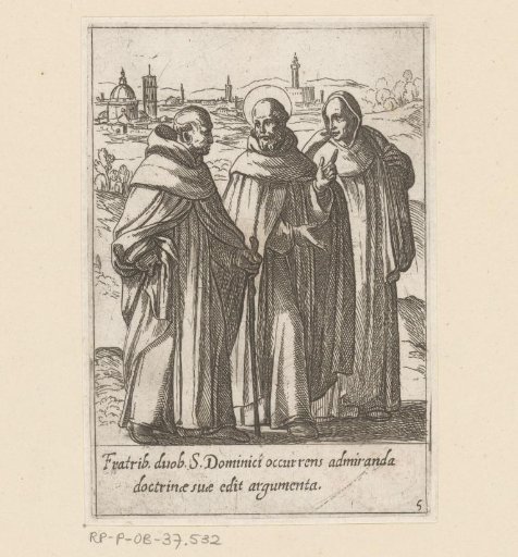 Saint Philip demonstrates his skills in conversation with two Dominicans