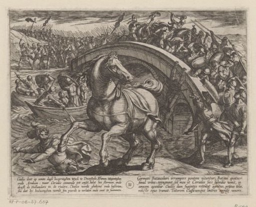 Julius Civilis Forced to Dismount and Swim Across the River