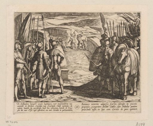 Batavians break the bridge over the IJssel, 69-70